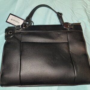 Foley + Corinna Black Silver Dionne Small Satchel Purse Crossbody Faux Leather